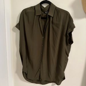 Madewell Central Drapey Shirt size M color Kale